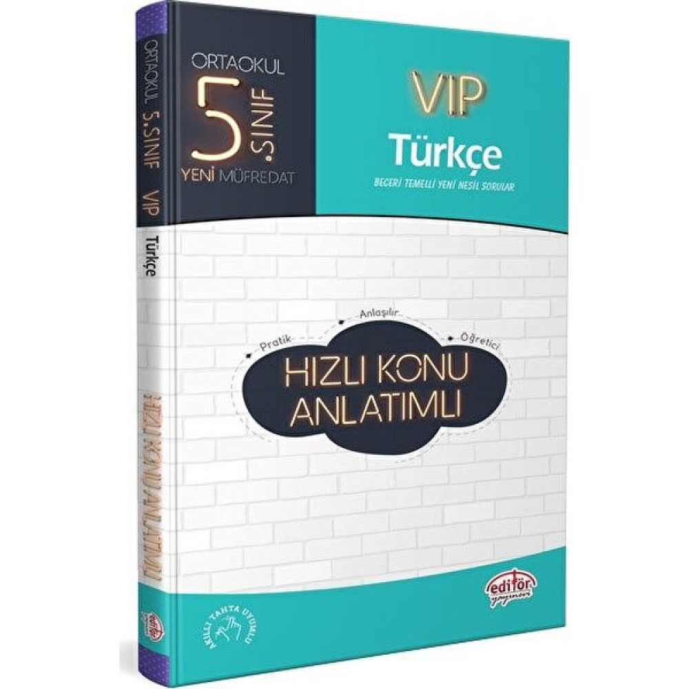 Editör Yayınları 5. Sınıf VIP Türkçe Hızlı Konu Anlatımlı Türkçe Fiyatı