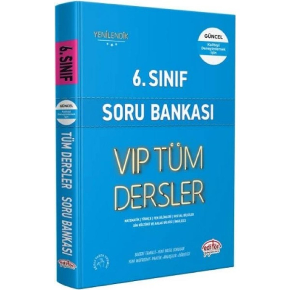 Editör Yayınları 6. Sınıf Tüm Dersler Soru Bankası Kaynak Kitapları Fiyatı