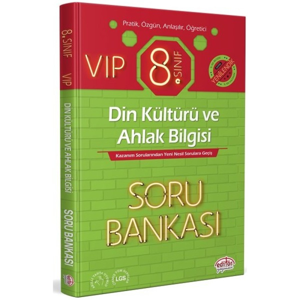 Editör Yayınları 8. Sınıf Vıp Din Kültürü ve Ahlak Bilgisi Soru Bankası Din Kültürü ve Ahlak Bilgisi Fiyatı