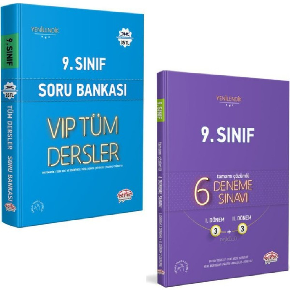 Editör Yayınları 9. Sınıf Vip Tüm Dersler Soru Bankası ve Deneme Seti Tüm Dersler Fiyatı