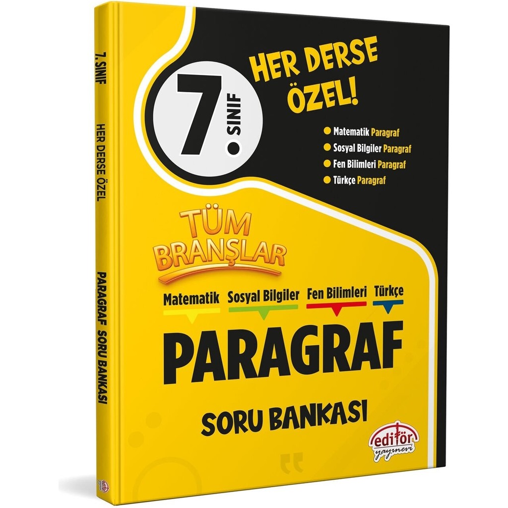 Editör Yayınları Editör 7. Sınıf Tüm Branşlar Paragraf Soru Bankası Editör Yayınla Diğer Fiyatı