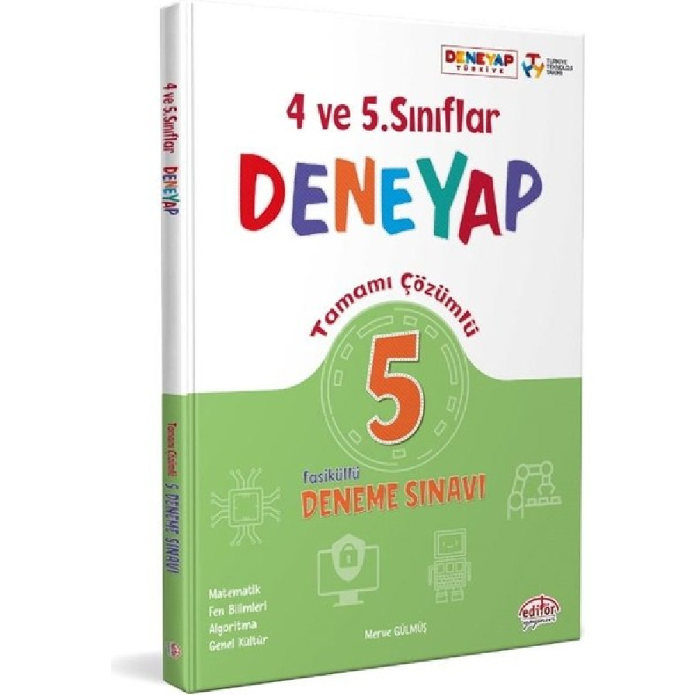 Editör Yayınları Editör Yayınevi 4. ve 5. Sınıf Deneyap Tamamı Çözümlü 5 Deneme Sınavı Editör Yayınları Kaynak Kitapları Fiyatı