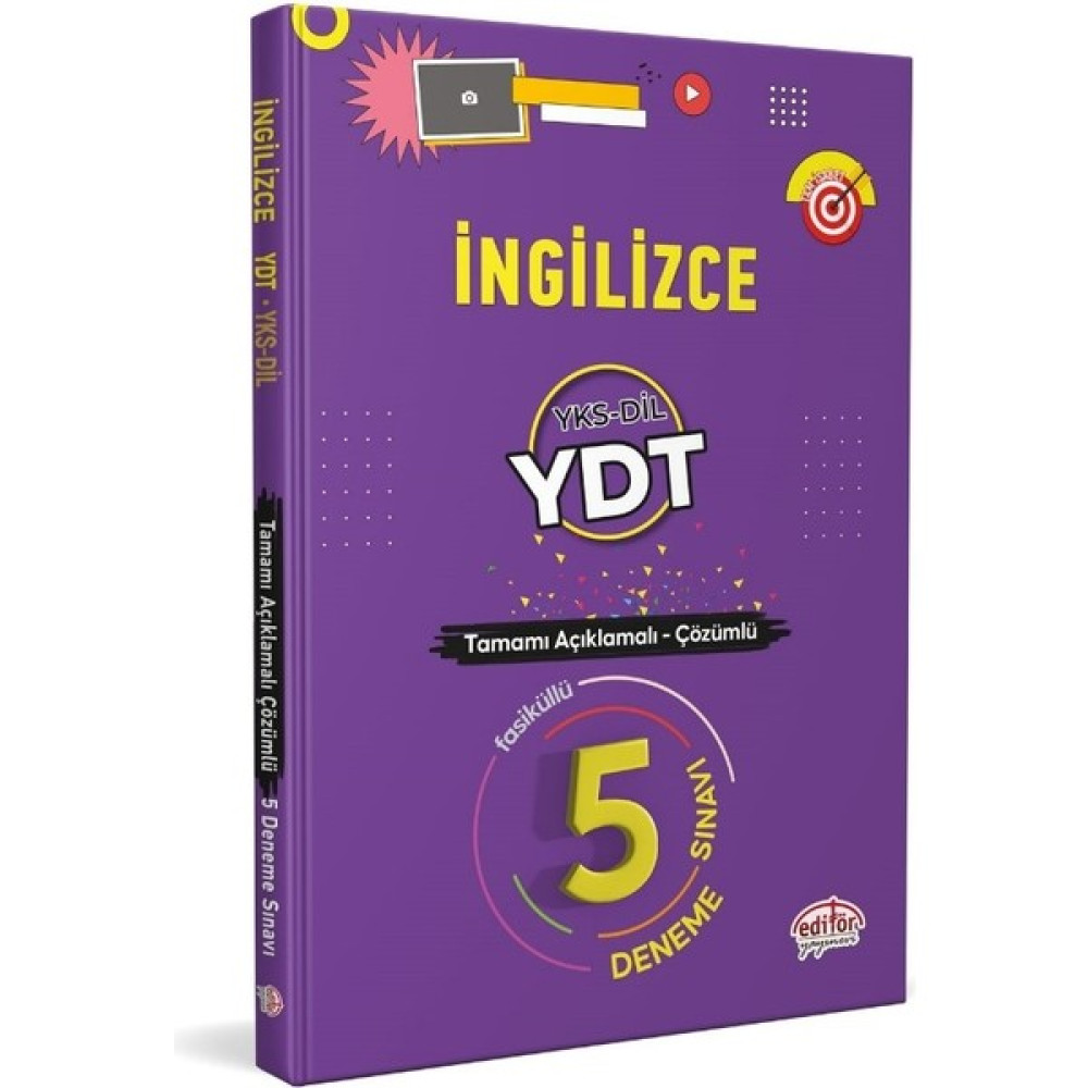 Editör Yayınları İngilizce YDT / YKS-Dil Tamamı Çözümlü 5 Deneme Sınavı Fasiküllü Ders Sınav Kitapları Fiyatı