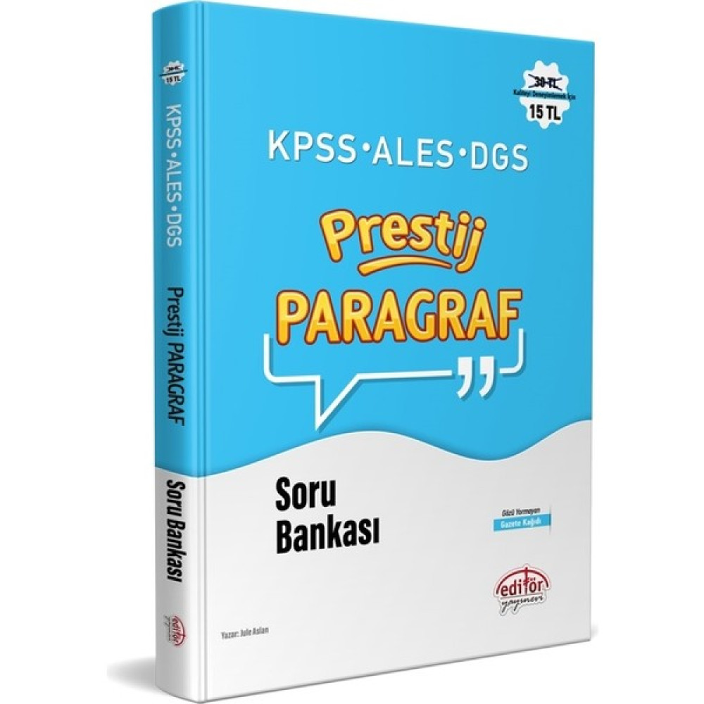 Editör Yayınları KPSS - ALES - DGS Prestij Paragraf Soru Bankası ALES Fiyatı