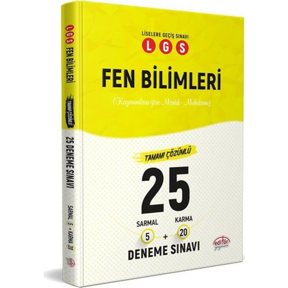 Editör Yayınları LGS Fen Bilimleri 5 Sarmal 20 Karma 25 Deneme Sınavı Ders Sınav Kitapları Fiyatı