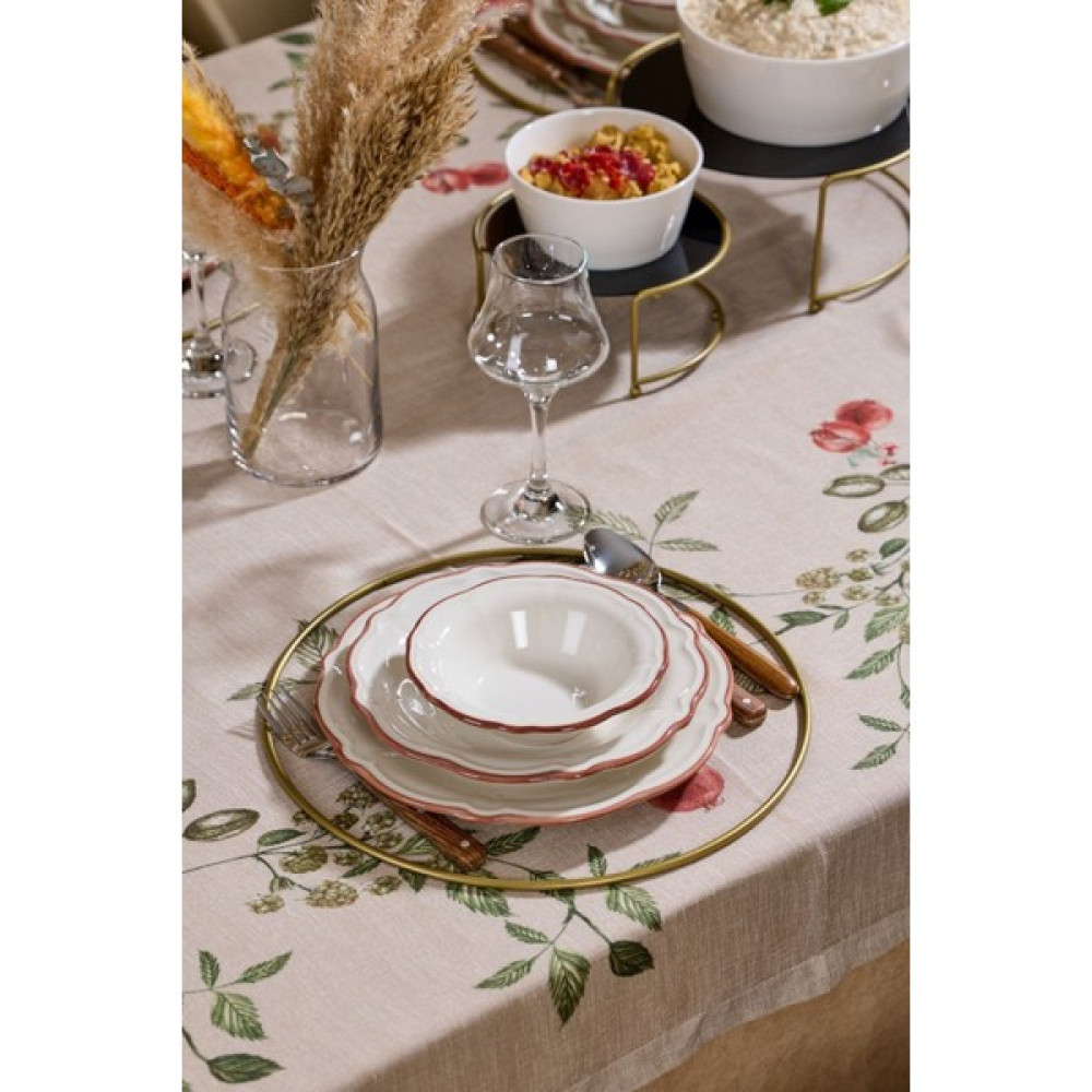 Edora Home 8'li Metal Yuvarlak Supla, Gold Amerikan Servis, Halka Runner - Paslanmaz AKSESUARSIZDIR - 35 x 35 cm Amerikan Servis Fiyatı