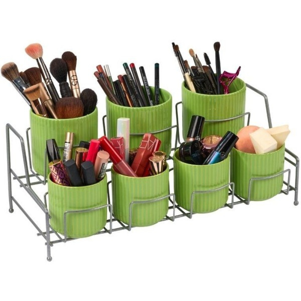 Edora Home Çok Amaçlı Gümüş Makyaj Organizer, Banyo Düzenleyici - 7 Bölmeli Metal Eşya Saklama / Düzenleme Fiyatı