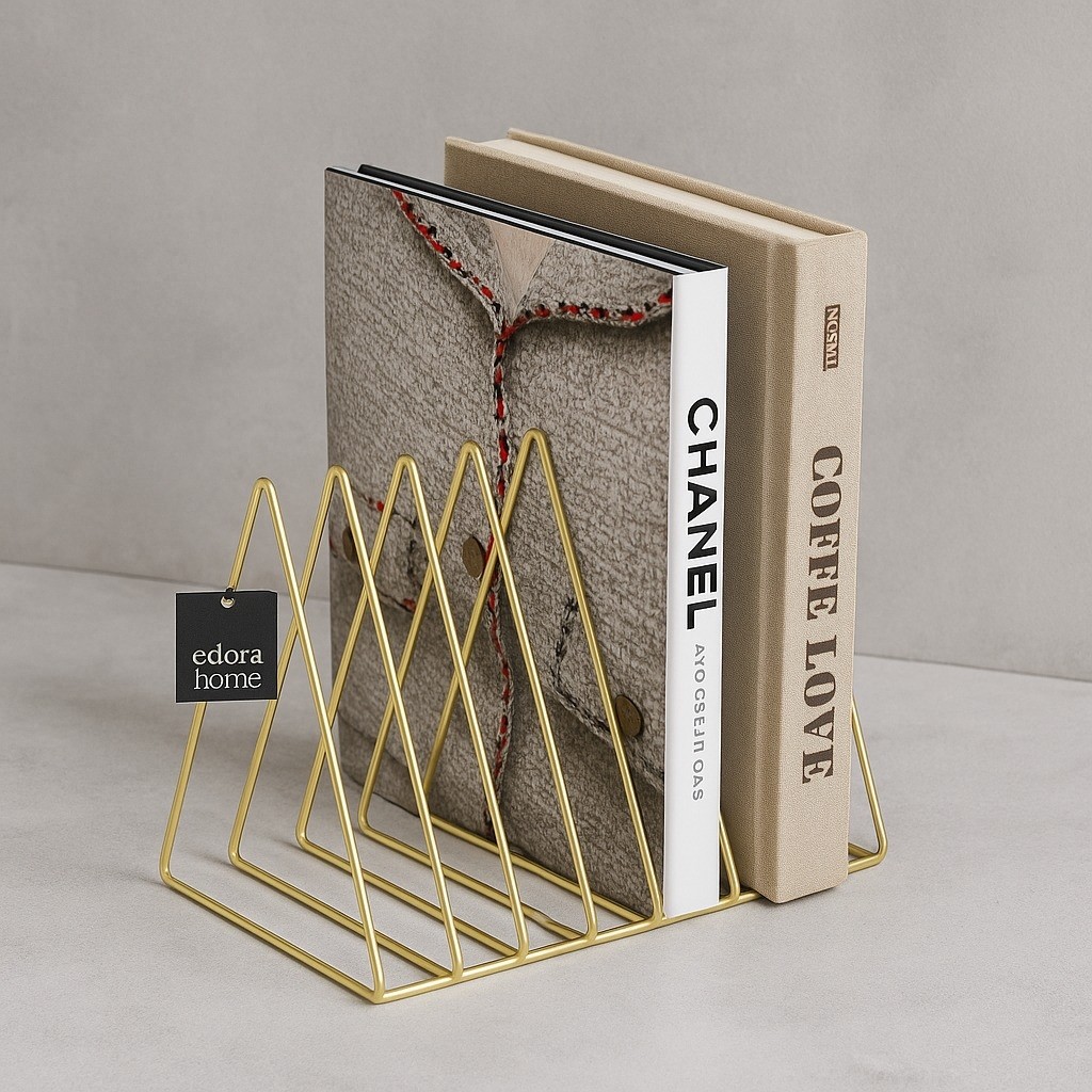 Edora Home Gold Masa Üstü Ofis ve Salon Için Çok Amaçlı Kitap Düzenleyici Organizer - Altın Diğer Fiyatı