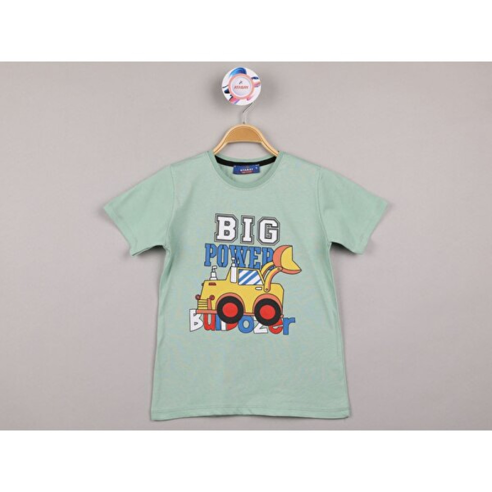 Edoy Pamuklu Bıgpower Kepçe Baskılı Kısa Kollu Mevsimlik T-Shirt Erkek Çocuk T-shirt Fiyatı