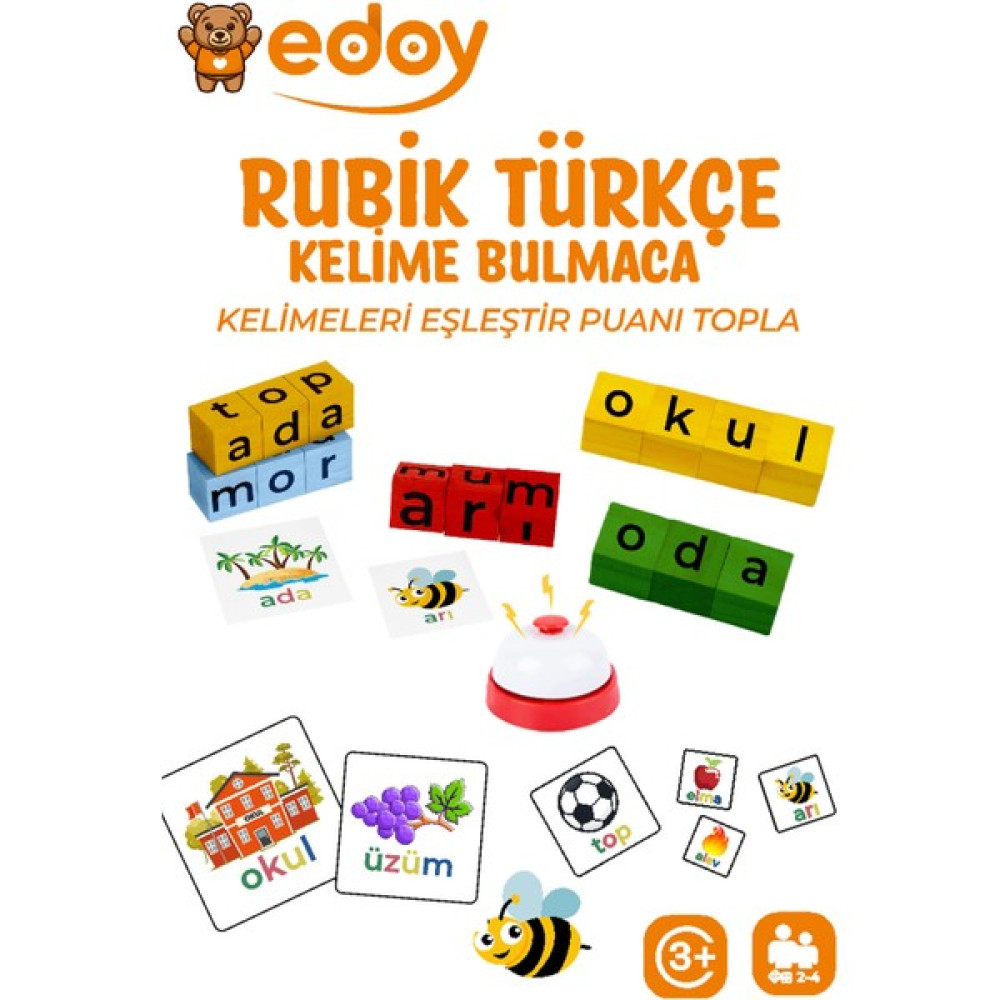 Edoy Rubik Türkçe Zeka Eğitici Kutu Bulmaca Oyunu Parmak ve Göz Becerisi Geliştirme - Çok renk_variant_propertyli Çocuk Oyuncağı Fiyatı