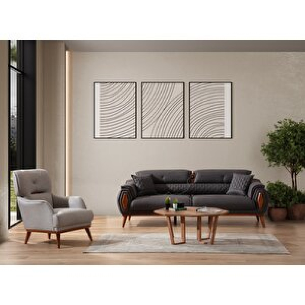 Edsy Home Elize Koltuk Takımı 3+1 Antrasit Koltuk Takımı / Seti Fiyatı