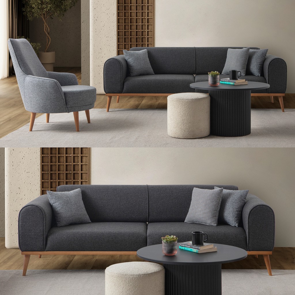 Edsy Home Rebull 3+1 Koltuk Takımı Antrasit Koltuk Takımı / Seti Fiyatı