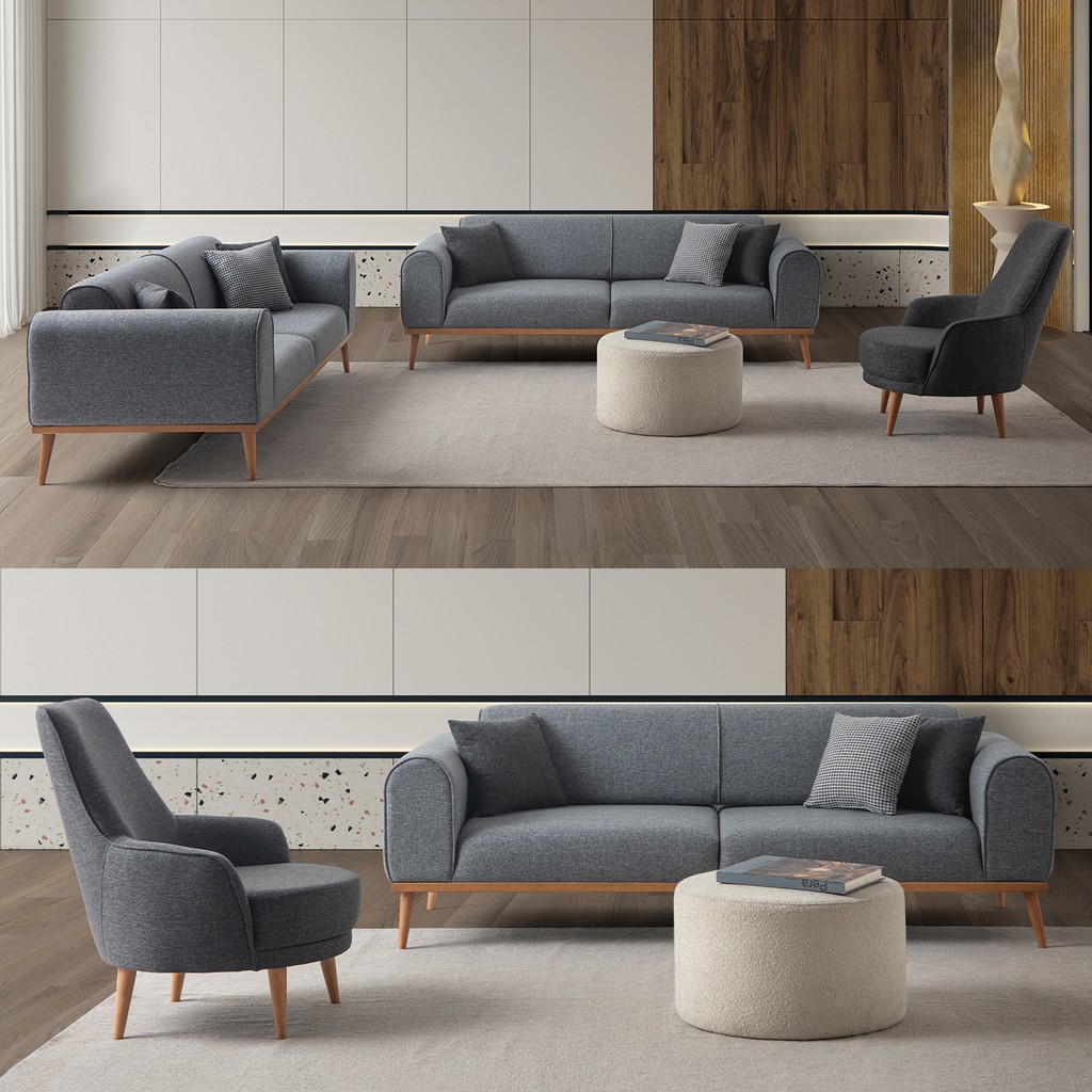 Edsy Home Rebull 3+3+1 Koltuk Takımı Gri Koltuk Takımı / Seti Fiyatı
