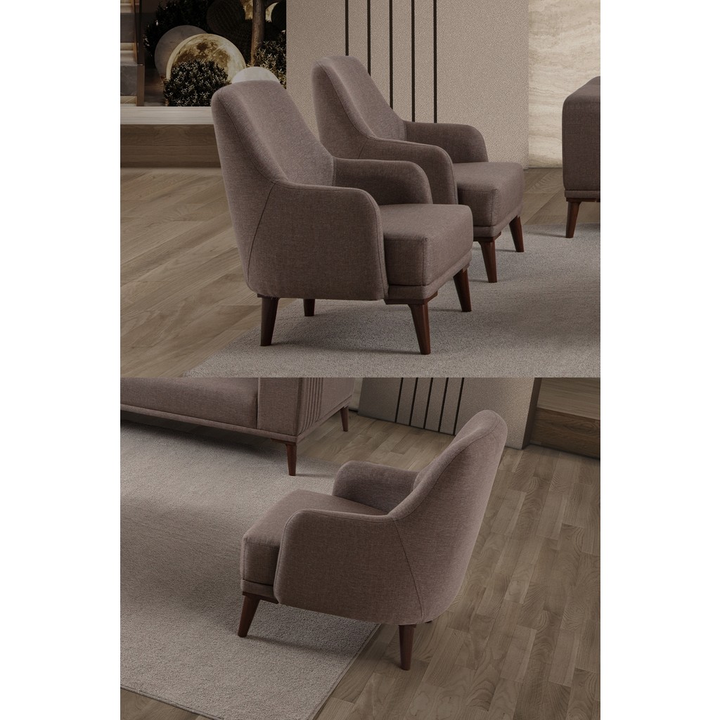 Edsy Home Regnar Keten Berjer Kahverengi Tekli Koltuk Tekli Koltuk & Berjer Fiyatı