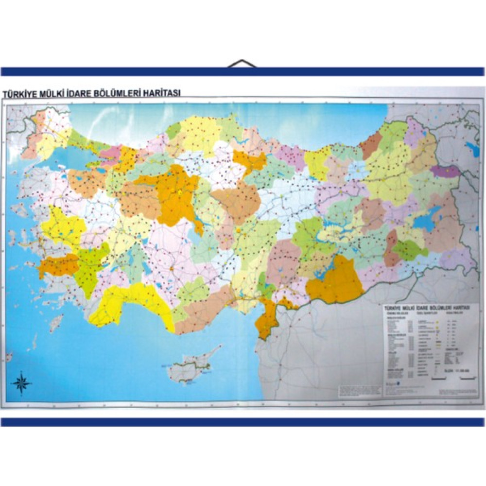 Edulab Türkiye Mülki İdare Bölümleri Haritası 80 x 135 cm Harita & Küre Fiyatı