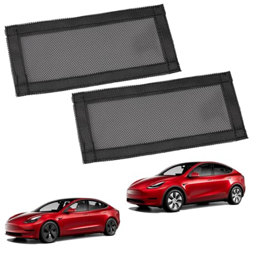 Edulnke Vent Cover 2023 for Tesla Model Y, Universal Air Vent Cover Compatible with Tesla Model 3 and Model Y 2023 2022 2021 2020 2019, Mesh Rear Floor Backseat Under Seat Grille, Set of 2