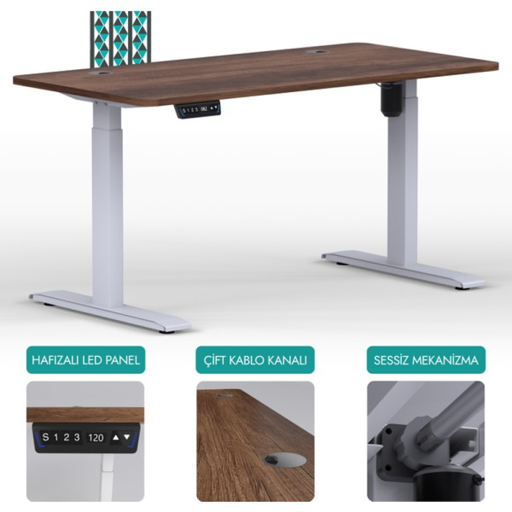Edusa O-Flex Elektrikli Yükseklik Ayarlı Masa | Güçlü ve Sessiz | Pozisyon Hafızalı | Dijital Göstergeli | Ergonomik | Özelleştirilebilir - Barok Ofis Çalışma Masası Fiyatı