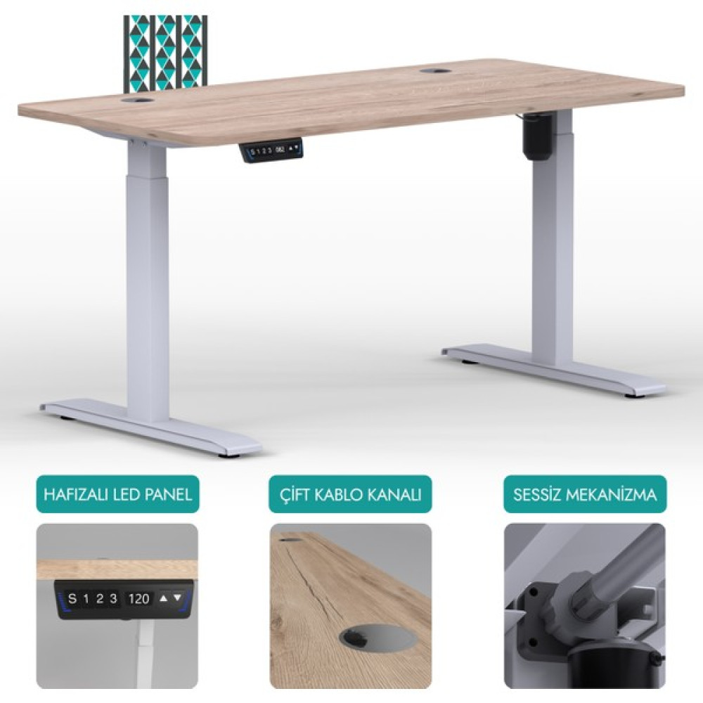 Edusa O-Flex Elektrikli Yükseklik Ayarlı Masa | Güçlü ve Sessiz | Pozisyon Hafızalı | Dijital Göstergeli | Ergonomik | Özelleştirilebilir - Flora Ofis Çalışma Masası Fiyatı
