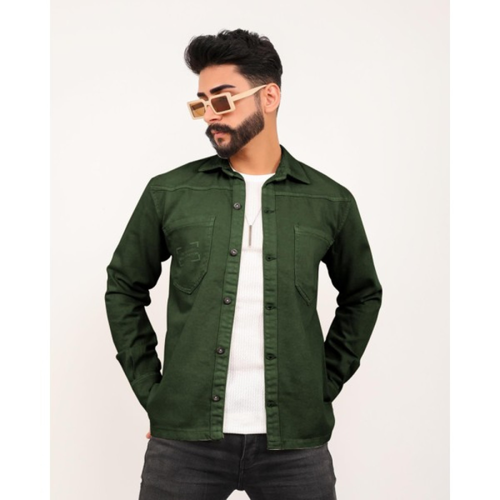 Edwox Erkek Premium Series Slim Fit Denim Kot Ceket Koyu Yeşil EDW027 Erkek Ceket Fiyatı