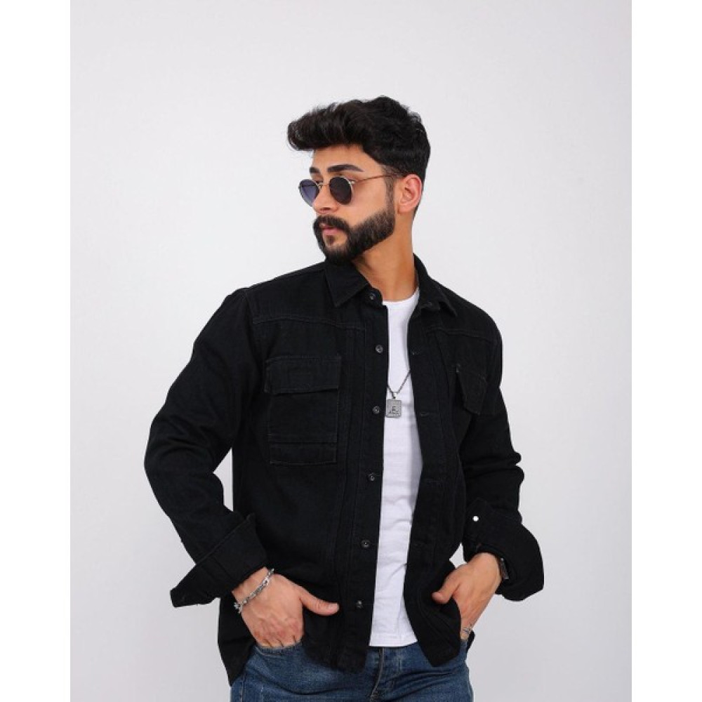 Edwox Erkek Premium Series Slim Fit Denim Kot Ceket Siyah EDW025 Erkek Ceket Fiyatı