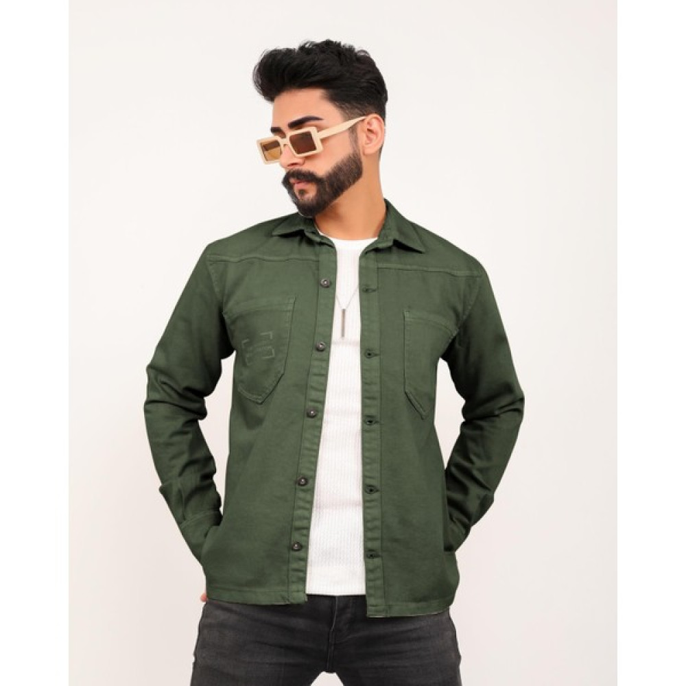Edwox Erkek Premium Series Slim Fit Denim Kot Ceket Yeşil EDW027 Erkek Ceket Fiyatı