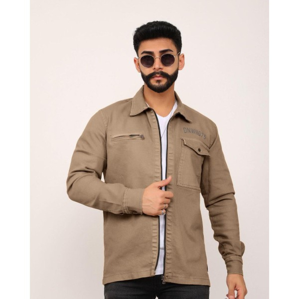Edwox Erkek Premium Series Slim Fit Fermuarlı Denim Kot Ceket Kahverengi EDW026 Erkek Ceket Fiyatı