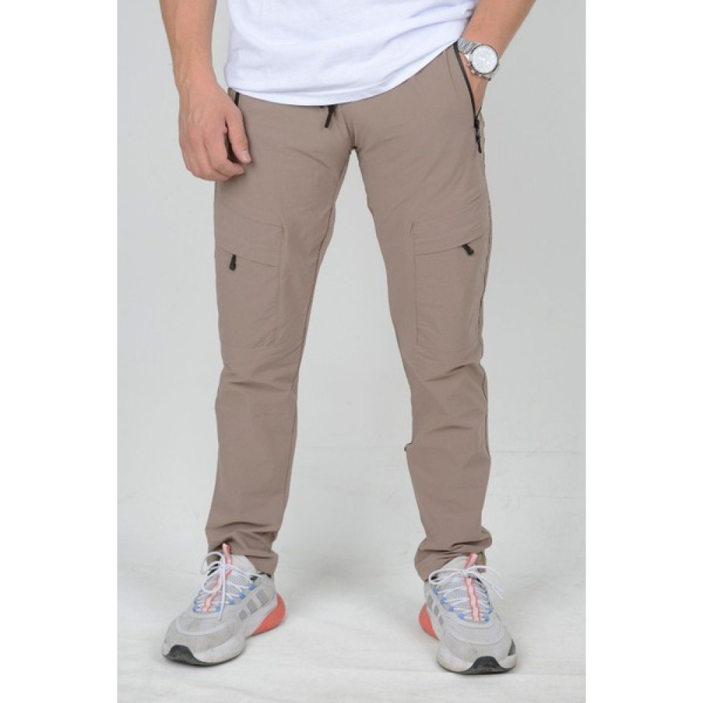 Edwox Erkek Slim Fit Cepli Beli Lastikli Paraşüt Kumaş Spor Pantolon Kahverengi Edw023 Erkek Pantolon Fiyatı