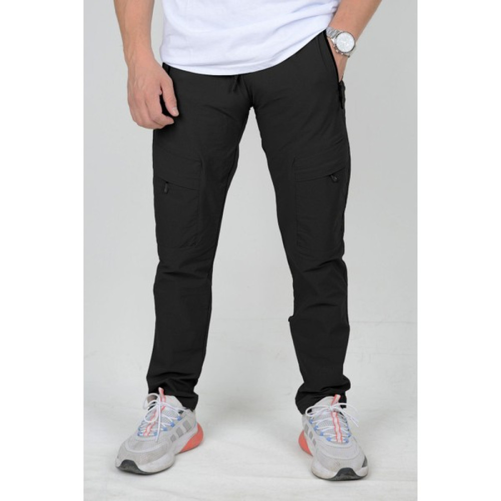 Edwox Erkek Slim Fit Cepli Beli Lastikli Paraşüt Kumaş Spor Pantolon Siyah Edw023 Erkek Pantolon Fiyatı