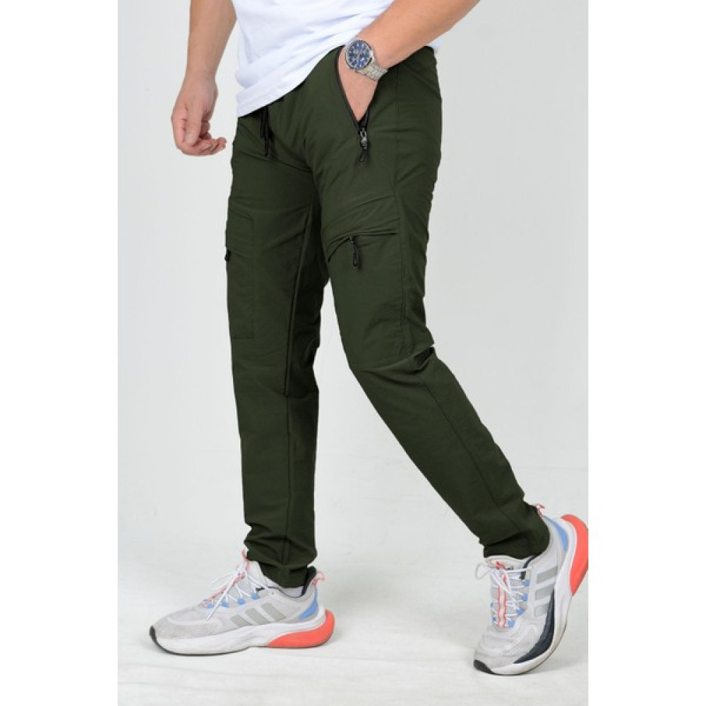 Edwox Erkek Slim Fit Cepli Beli Lastikli Paraşüt Kumaş Spor Pantolon Yeşil Edw023 Erkek Pantolon Fiyatı