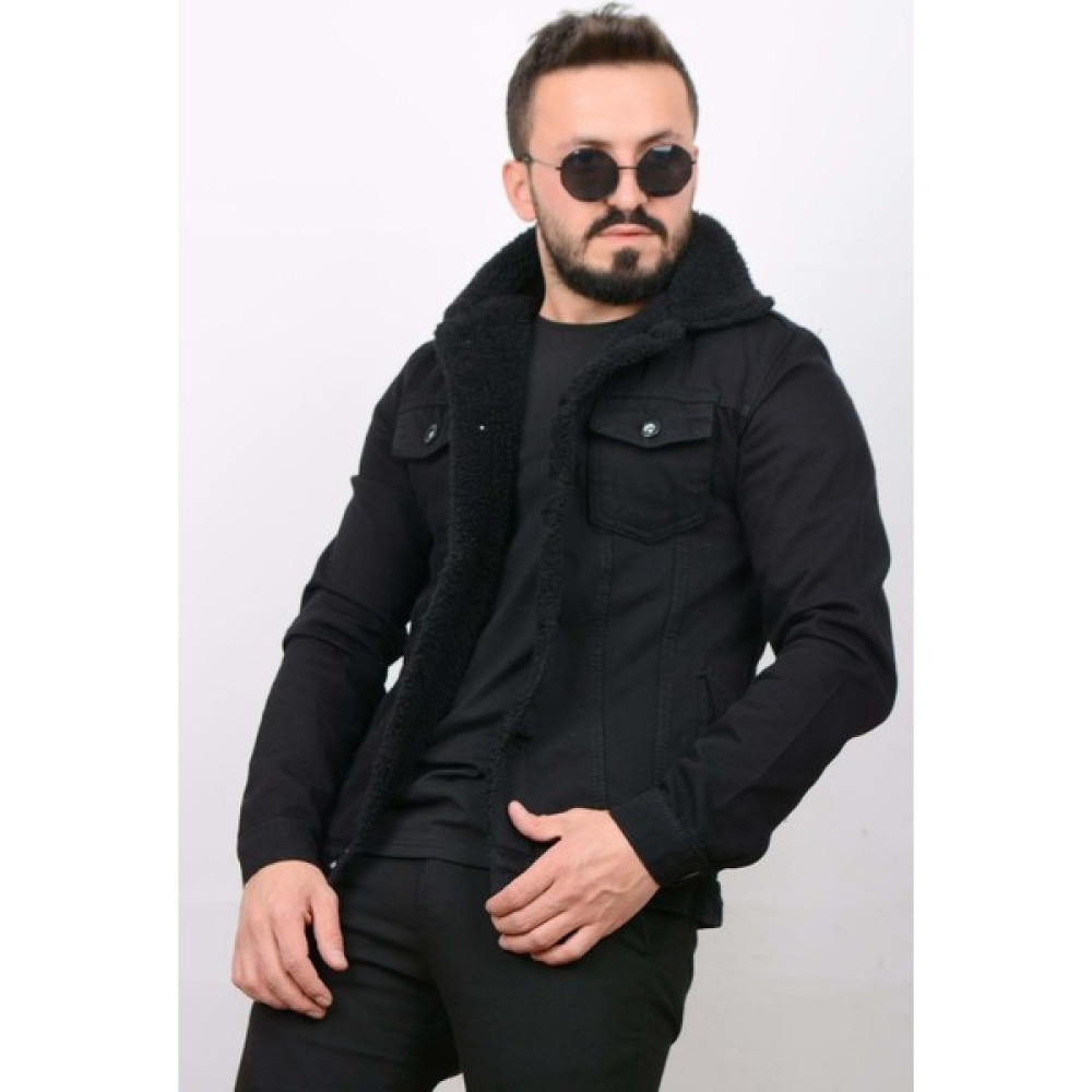 Edwox Erkek Slim Fit Cepli Içi Kürklü Düğmeli Kot Ceket PR113 Erkek Ceket Fiyatı