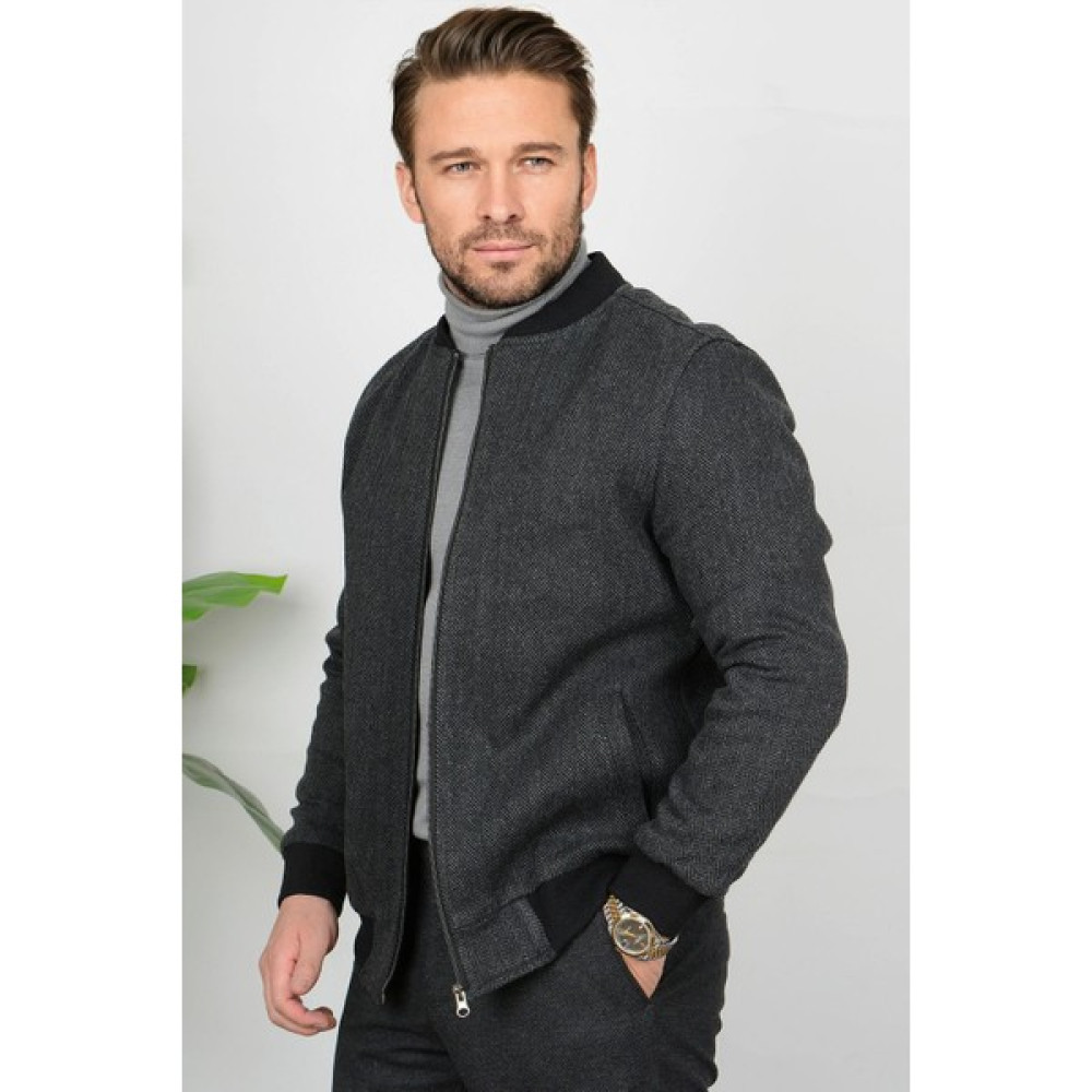 Edwox Erkek Slim Fit Pilot Yaka Içi Astarlı Mont Antrasit EDW032 Erkek Mont Fiyatı