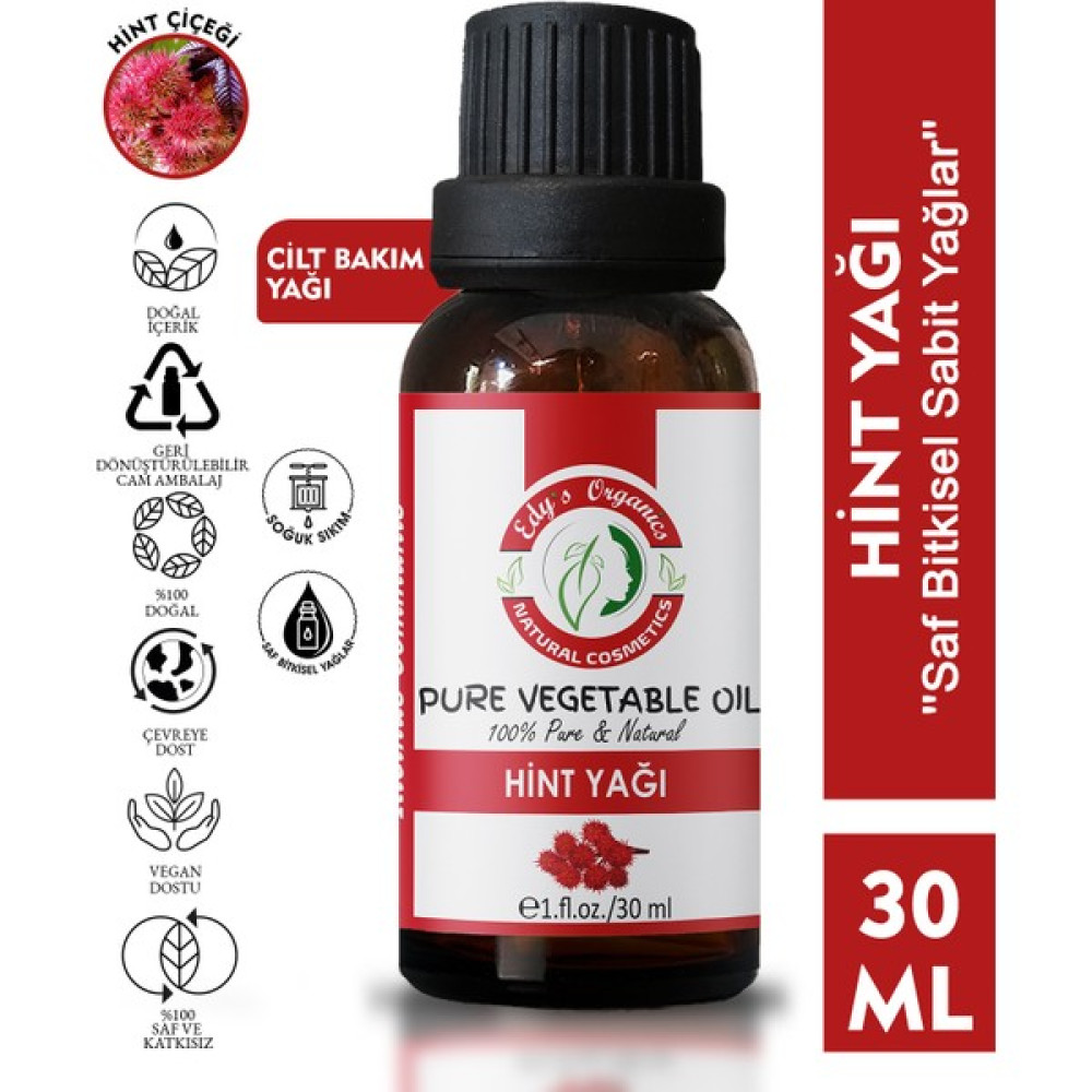 Edy's Organics Hint Yağı(30 Ml) soğuk sıkım Nemlendiriciler Fiyatı