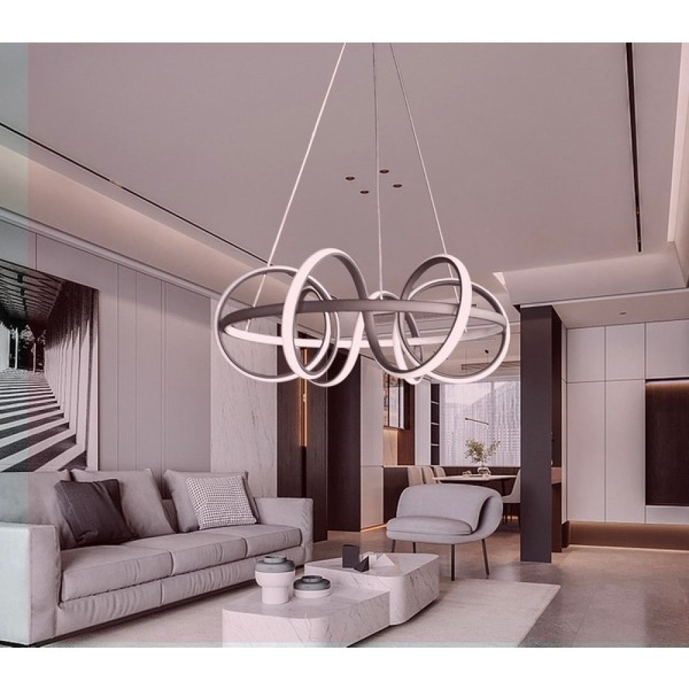 EEA Kablo Elektronik Ledli Avize Krom Salon Kuzey LED Avize - 1'li - Siyah Avize Fiyatı