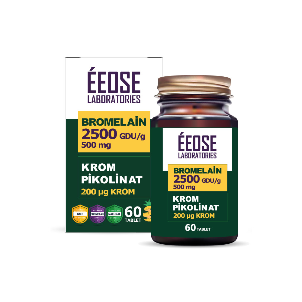 Eeose Bromelain 2500 Gdu/g Ve Krom Pikolinat - 60 Tablet Sağlık Fiyatı