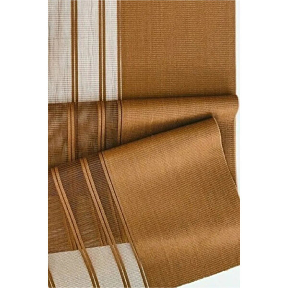 Ef Tasarım Kahve Gold Dokuma Kumaş Modern Runner - 140 x 40 cm - Renkli Masa Örtüsü Fiyatı
