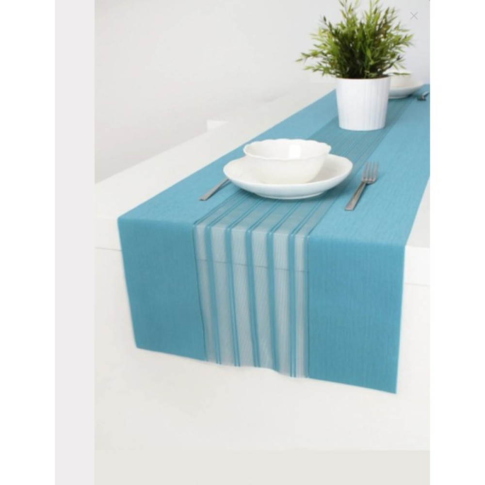 Ef Tasarım Modern Runner Dokuma Kumaş - Turkuaz - 140 x 40 cm Masa Örtüsü Fiyatı
