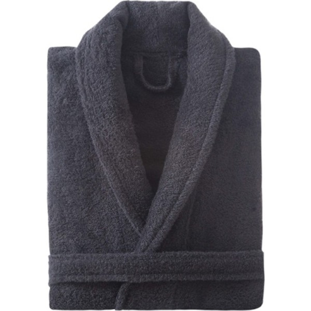 Efabrika Alize %100 Pamuklu Büyük Beden Koyu Gri Solid Bornoz - Xl/xxl Beden - XL - 2XL Bornoz Fiyatı