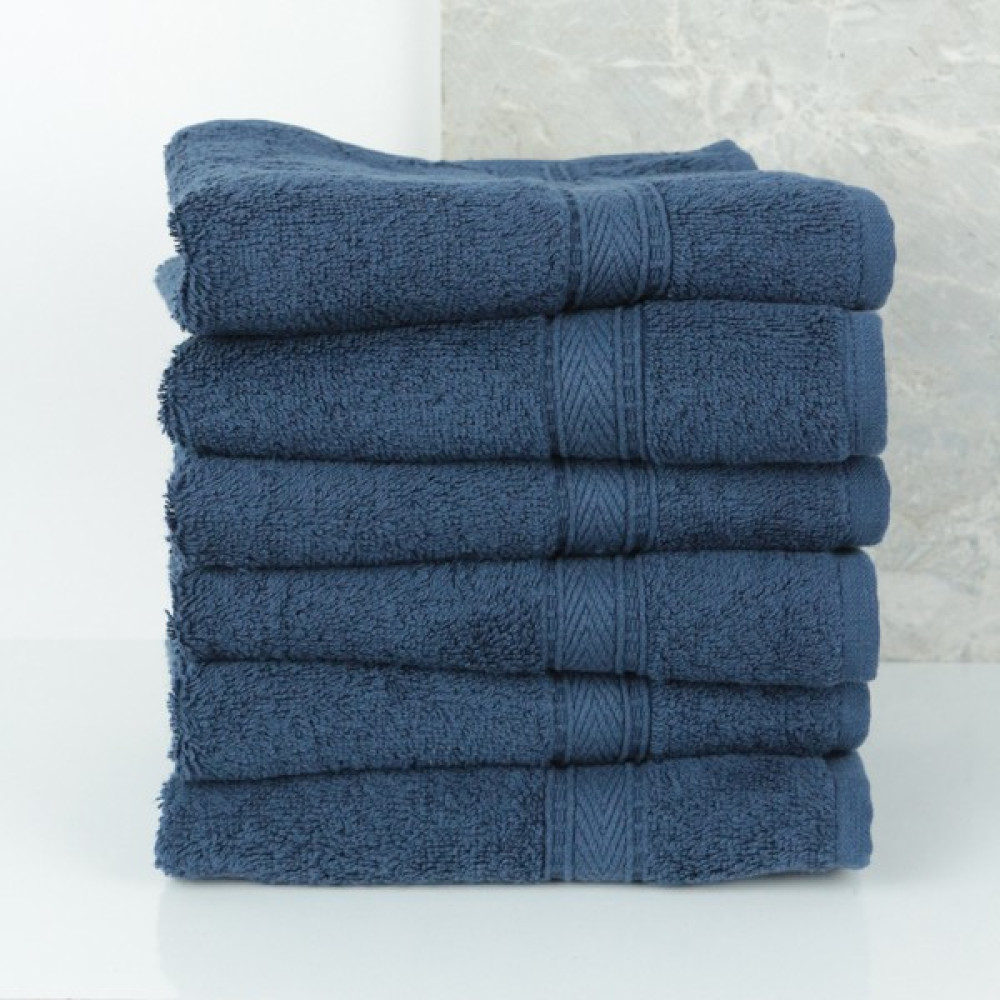 Efabrika Luna %100 Pamuklu 6'lı 30X30 El Yüz Havlu Seti - Lacivert - 30 x 30 cm El / Yüz Havlusu Fiyatı