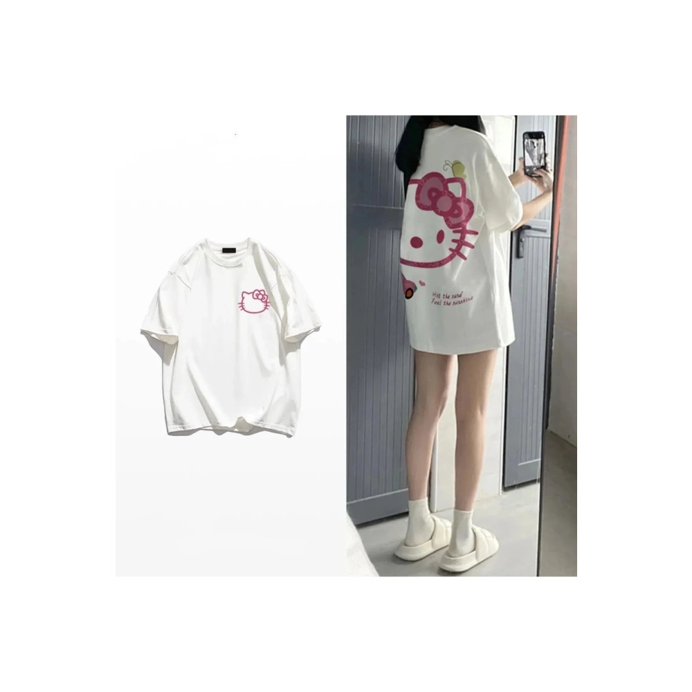 EFBUTİK Beyaz Unisex Sırt Baskılı Face Karakter Tişört M Beden Bayan T-shirt Fiyatı