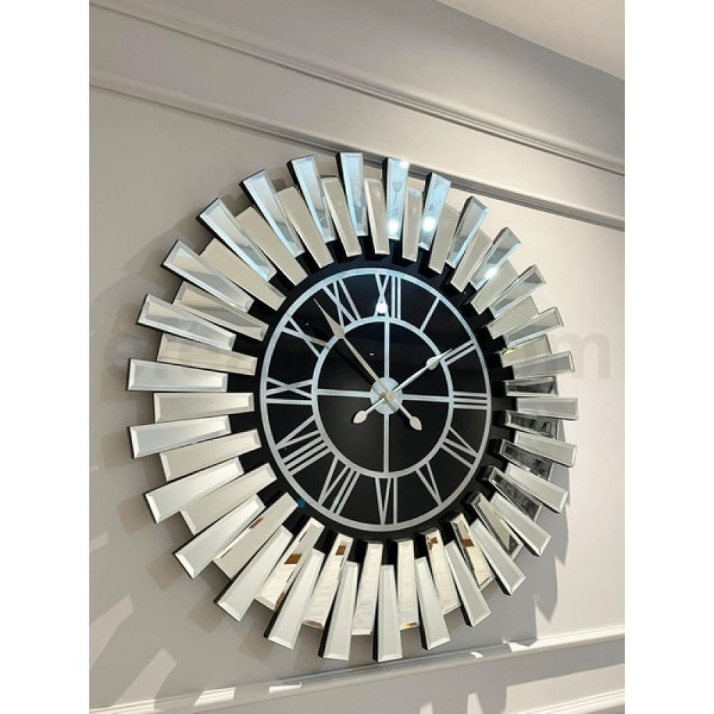 Efe Ayna Dekorasyon Piyano X-Gümüş Ayna Duvar Saati 83CM - Gümüş - 83 cm Dekoratif Saat Fiyatı