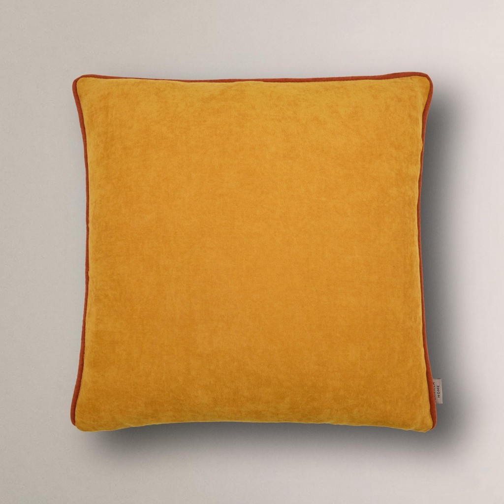 Efe Biye Detaylı Düz Kırlent Kılıfı - 45 x 45 cm - Hardal Kırlent / Mobilya Yastığı Fiyatı