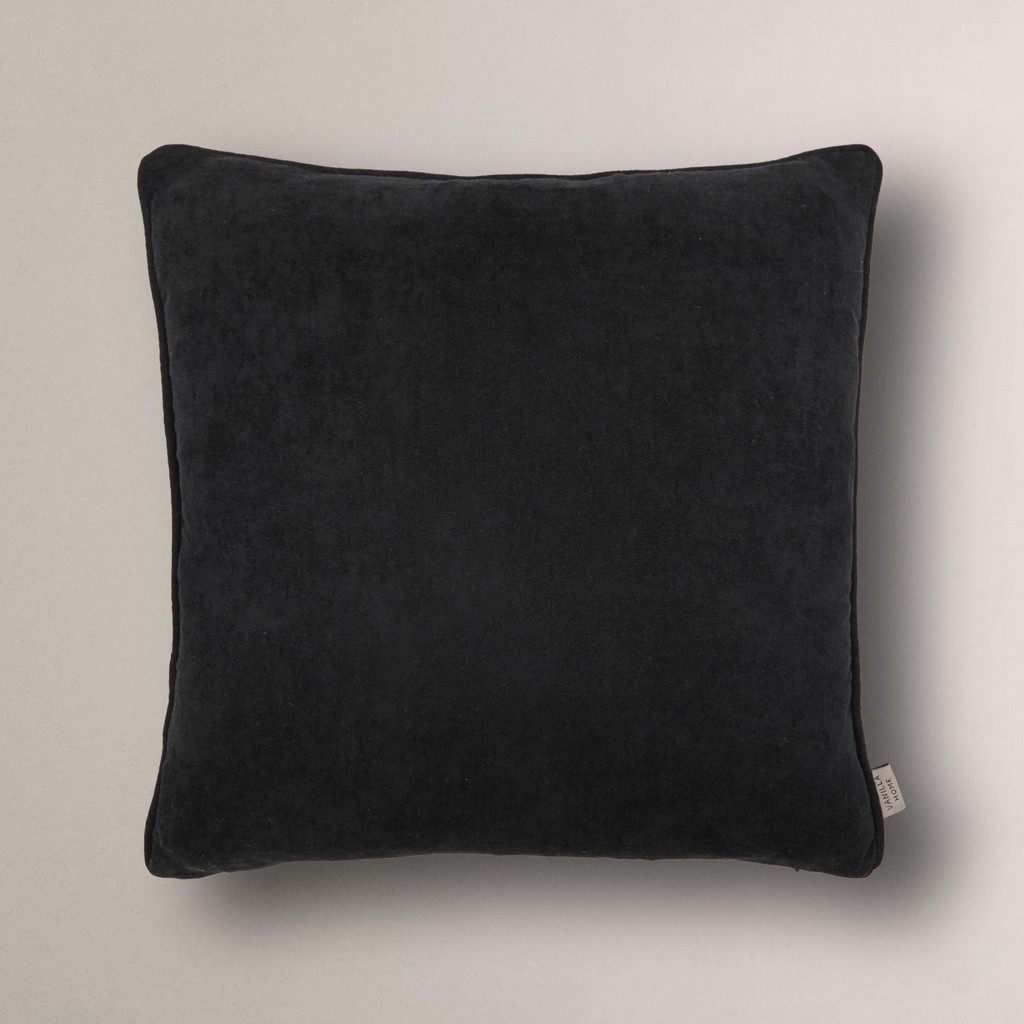 Efe Biye Detaylı Düz Kırlent Kılıfı - 45 x 45 cm - Siyah Kırlent / Mobilya Yastığı Fiyatı