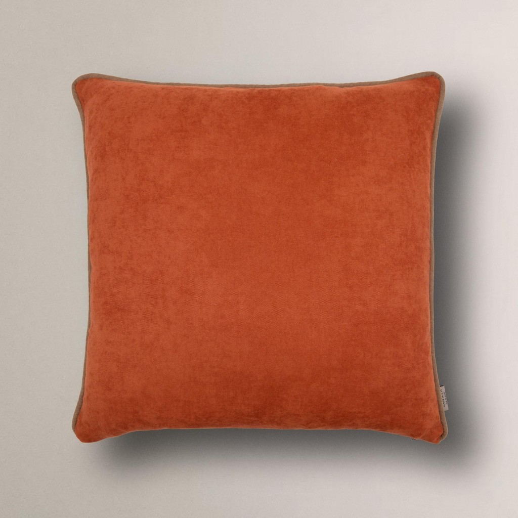 Efe Biye Detaylı Düz Kırlent Kılıfı - 45 x 45 cm - Turuncu Kırlent / Mobilya Yastığı Fiyatı