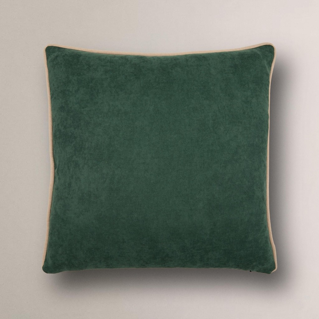 Efe Biye Detaylı Düz Kırlent Kılıfı - 45 x 45 cm - Yeşil Kırlent / Mobilya Yastığı Fiyatı