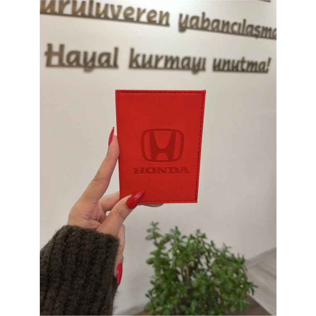 Efe Deri Honda Deri Dikişli Araç Ruhsat Kılıfı Kabı Ruhsatlık Ruhsat Koruyucu - Kırmızı Torpido Aksesuarları & Bakımı Fiyatı