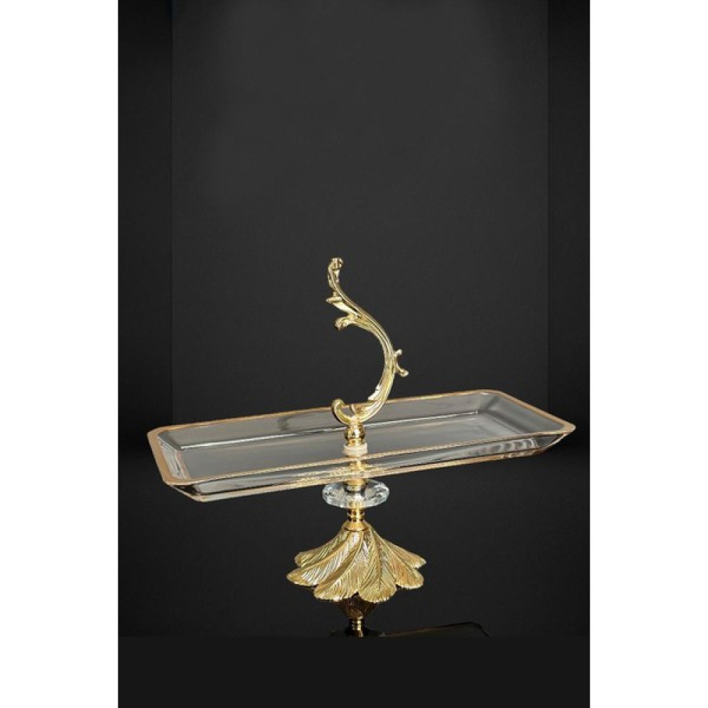 Efegil Glamour Cam Gold Ayaklı Tutamaçlı Sunumluk 30X14 cm Mutfak Gereçleri Fiyatı
