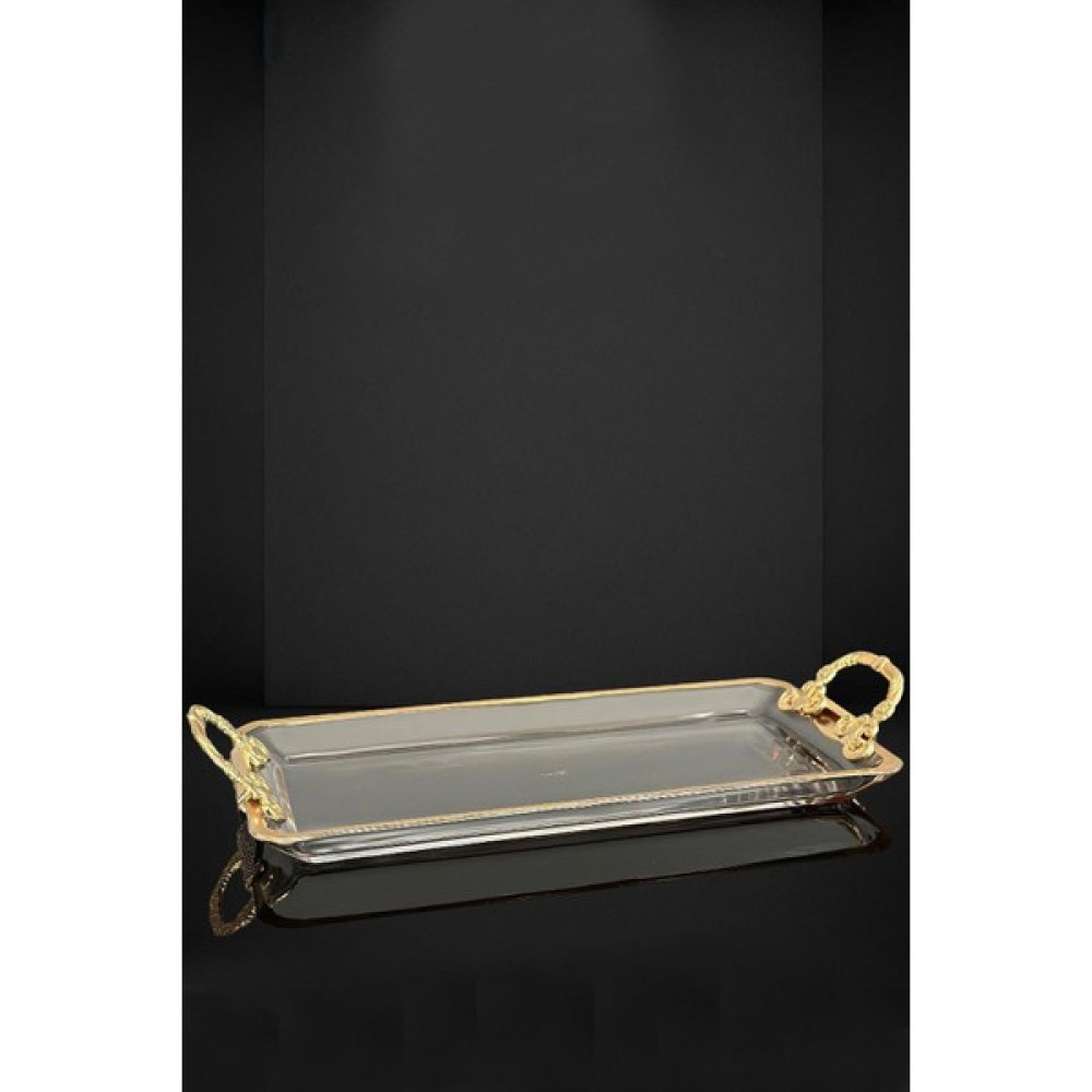 Efegil Gold Detaylı Glamour Kulplu Cam Sunumluk 30X14 cm Mutfak Gereçleri Fiyatı