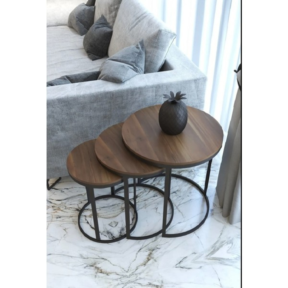 Efelez Design Paris 3'lü C Zigon Sehpa-Siyah-Barok - SİYAH-BAROK Zigon Sehpa Fiyatı
