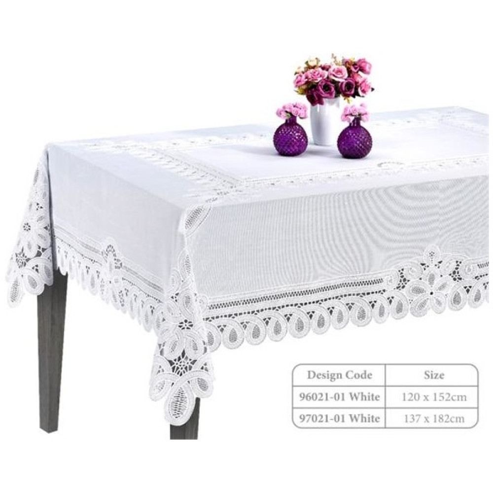 Efem Home Dantel Görünümlü Pvc Muşamba Masa Örtüsü - Beyaz - 140 x 180 cm Masa Örtüsü Fiyatı