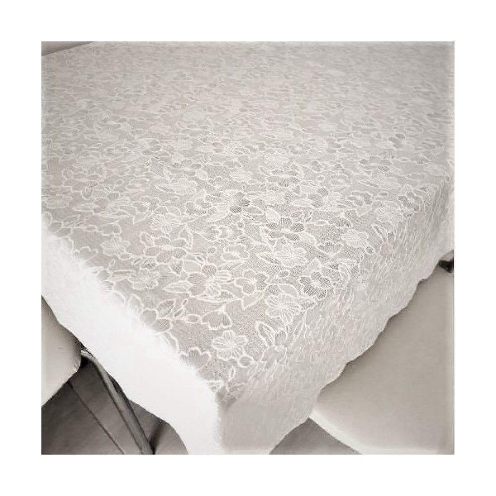 Efem Home Dantel Motifli Kumaş Görünümlü Pvc Muşamba Masa Örtüsü 120 x 150 Cm. - Beyaz - 120 x 150 cm Masa Örtüsü Fiyatı